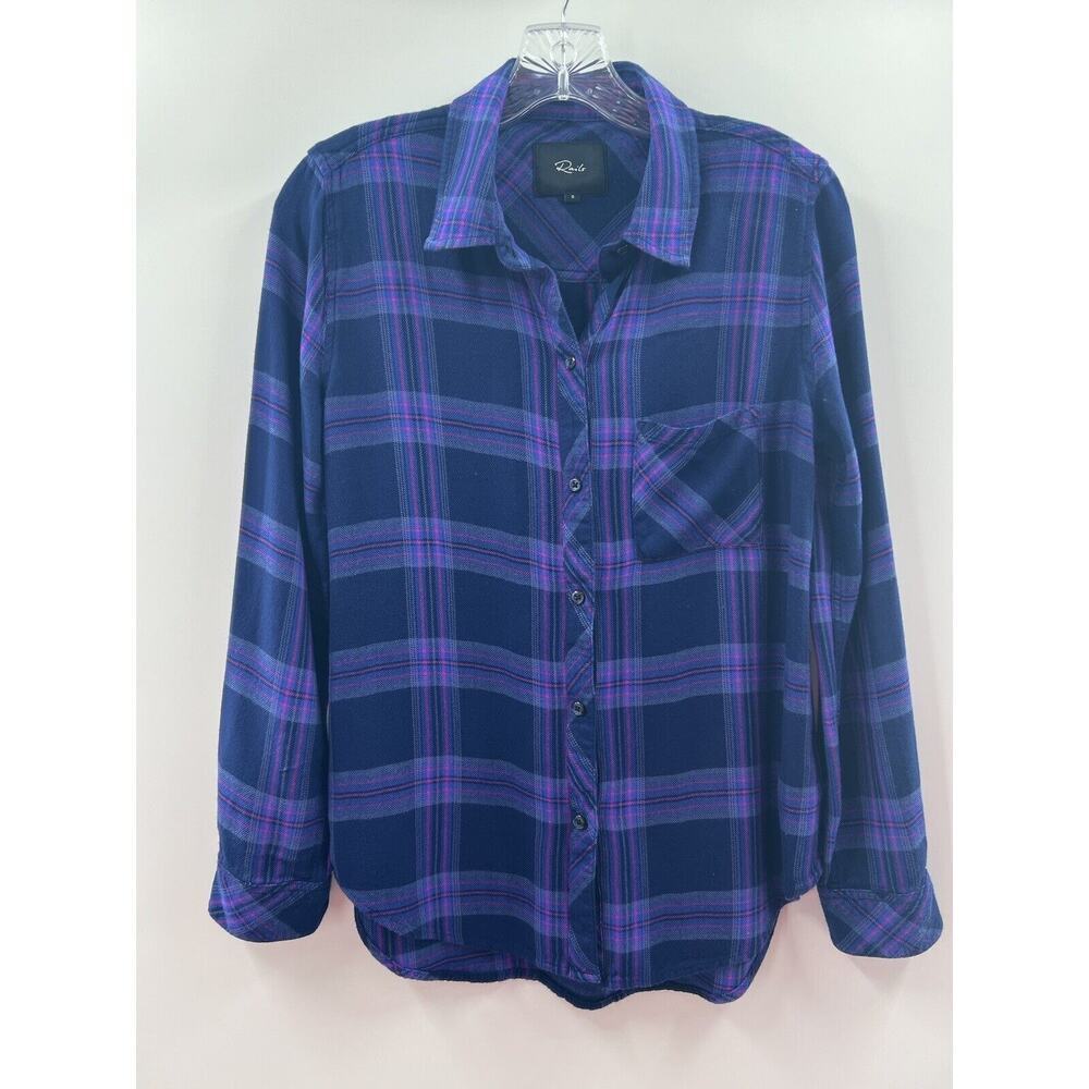 Rails Women’s Long Sleeve Button Up Hunter Ultraviolet Pink Flannel Shirt Small